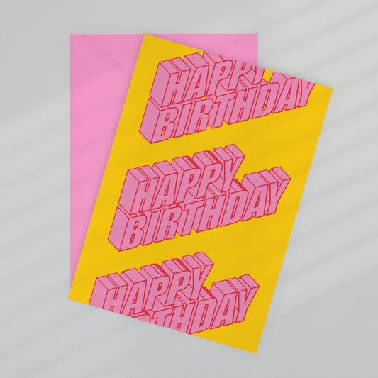 Happy Birthday: 3D Pink