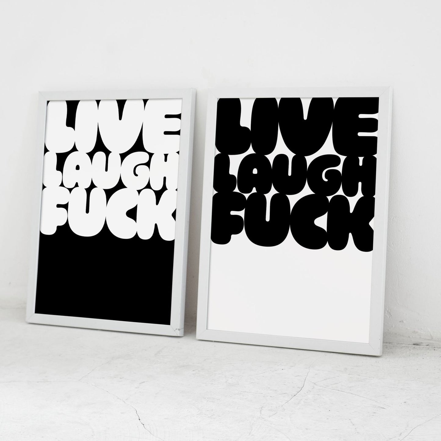 Bubble: Live Laugh Black Type